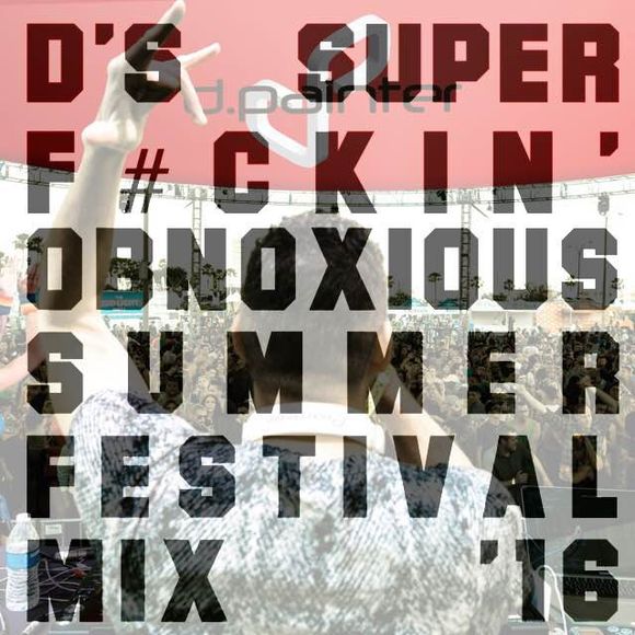 text over a faded background photo of the DJ in front of a crowd