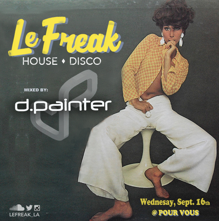 70's model in disco outfit with text to the side