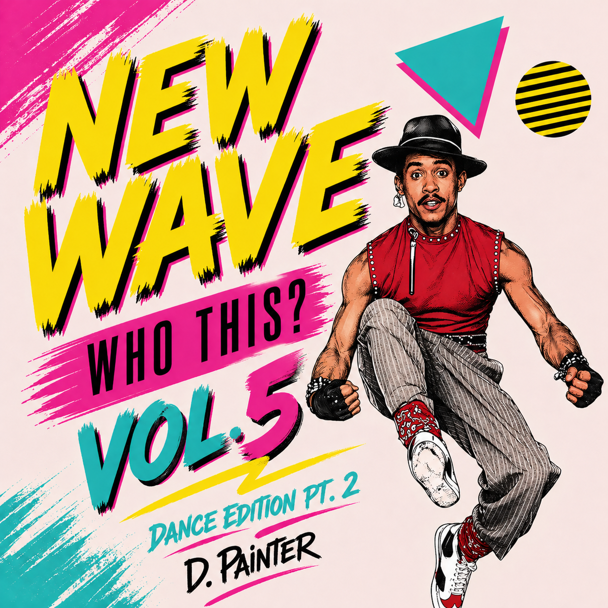 illustration of an 80's Locking dancer with text on the side