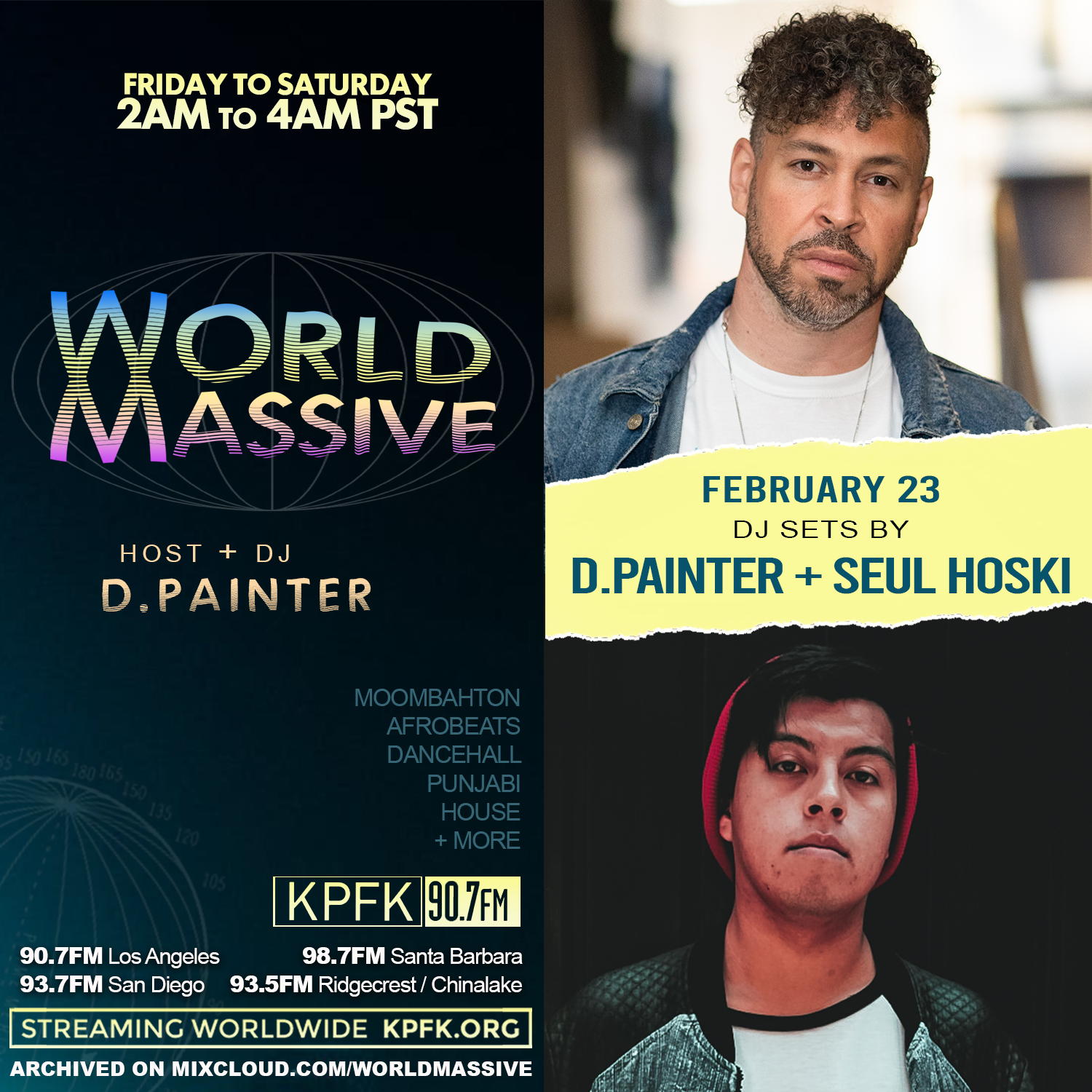 stacked photos of d.painter & Seul Hoski with text to the side