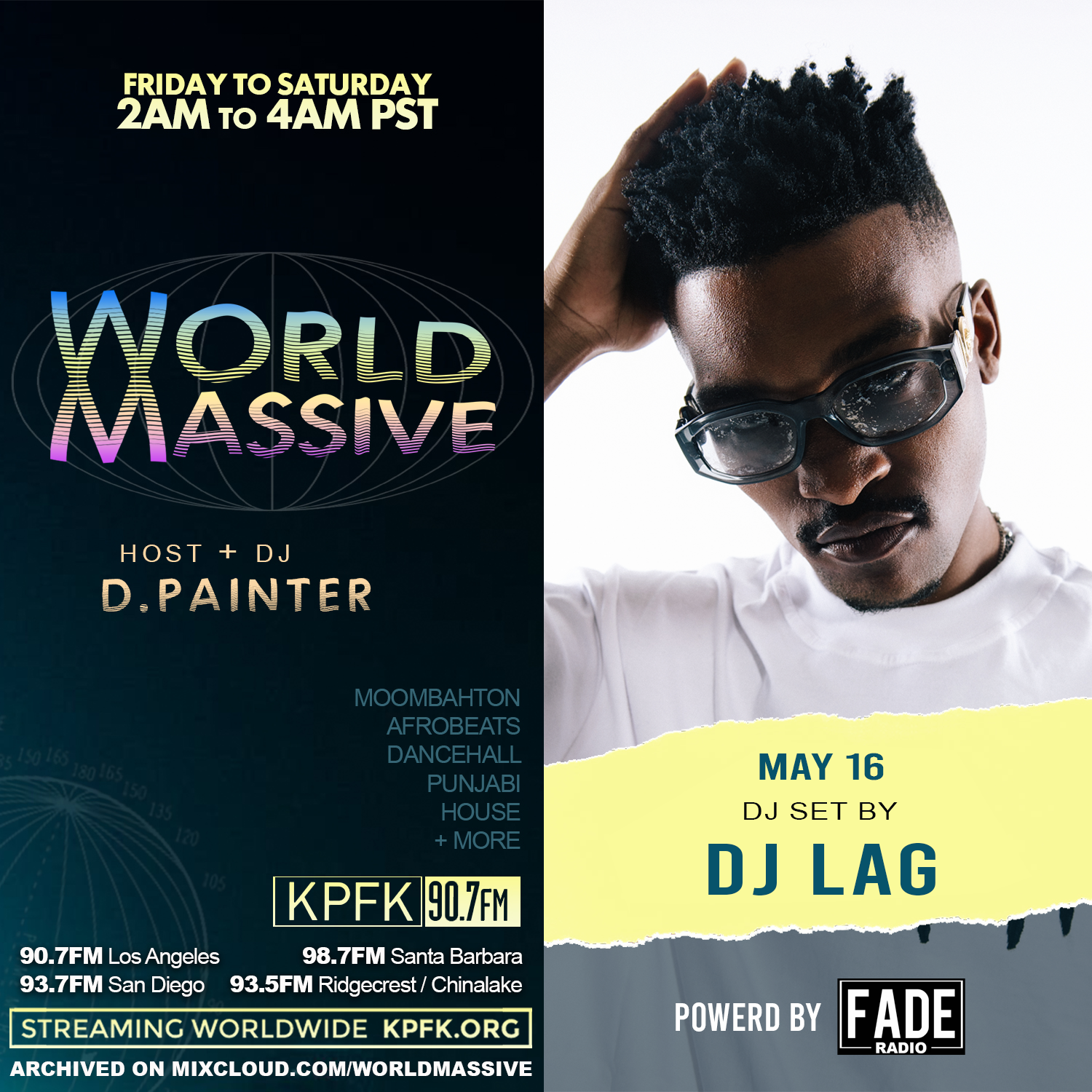 photo of DJ LAG with text to the left
