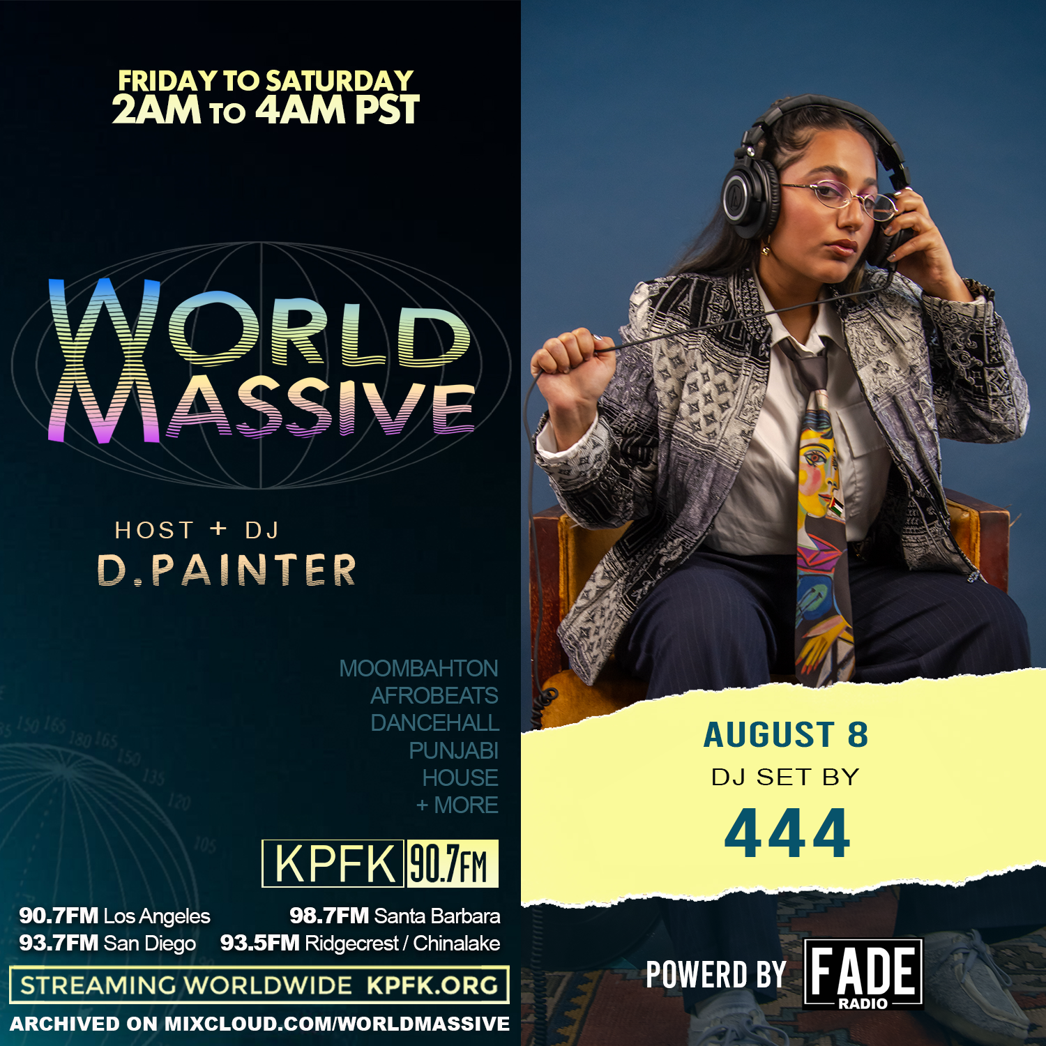photo of DJ 444 with text to the left
