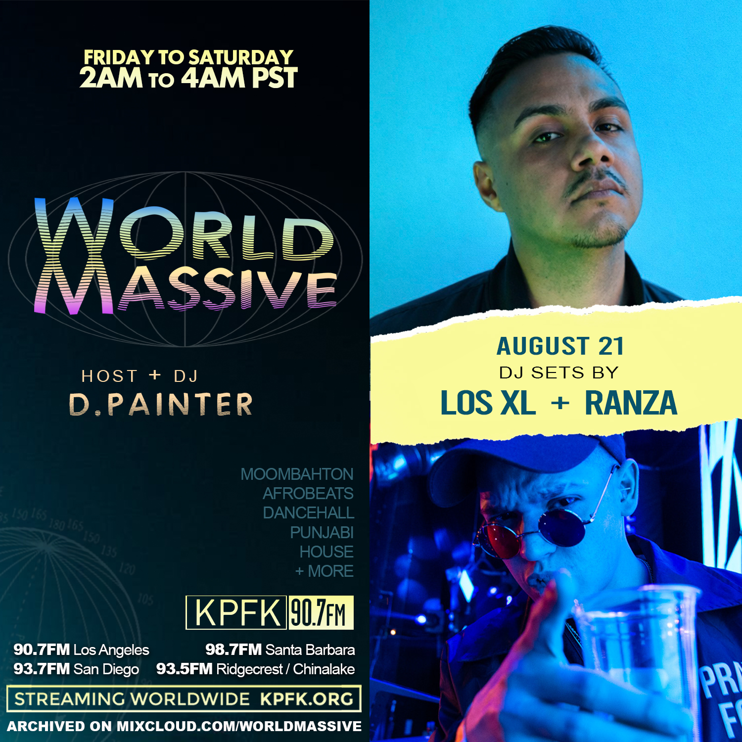stacked photos of Los XL and Ranza with text to the left