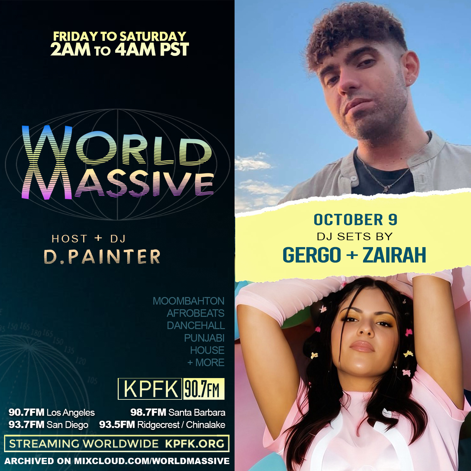 stacked photos of Gergo & Zairah with text to the left